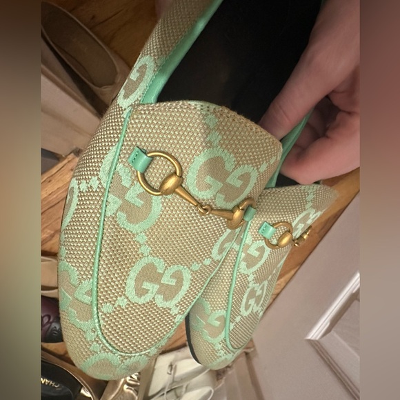 Gucci Jordaan loafers in monogram canvas mint green - Picture 9 of 16